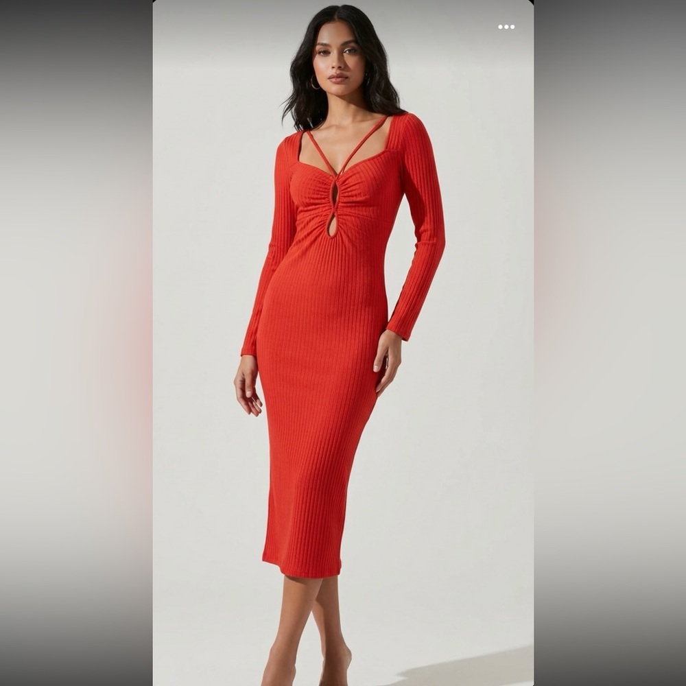 H&M long sleeve midi dress
